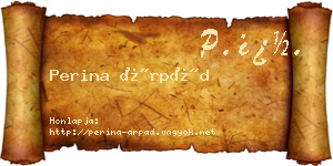 Perina Árpád névjegykártya