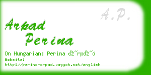 arpad perina business card